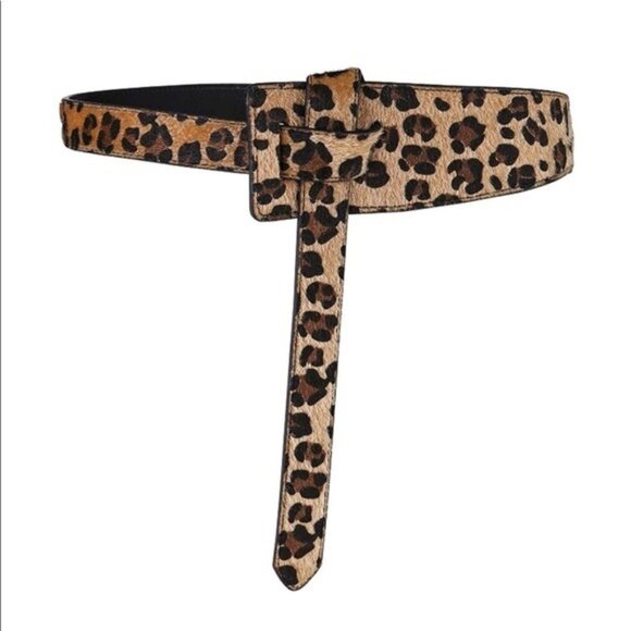 Leather Leopard Dress Belt Knot New main image 4